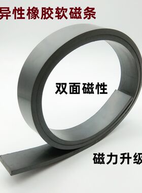 异性橡胶软磁条形双面磁性电机振动盘专用软磁铁纱窗纱门强磁铁条