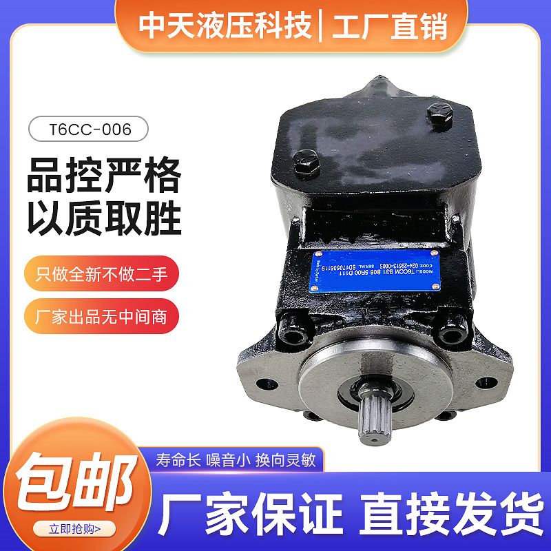 中天液压 T6CC-006/008-005-1R00C100电动液压泵叶片泵油泵压力泵