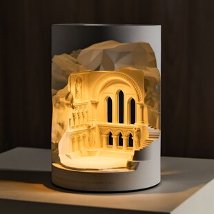 壁光里原创回音谷水泥融蜡灯建筑雕塑摆件设计师无火融烛香薰礼物