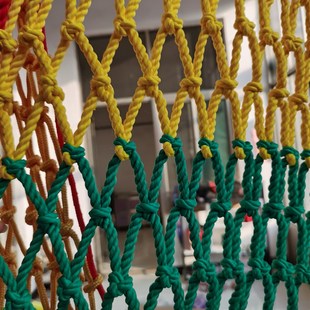 彩色安全网楼梯阳台加粗防护尼龙室内户外网绳装饰手工网眼防坠网