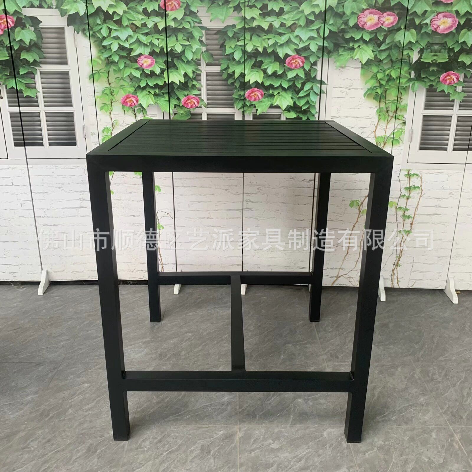 北欧户外休闲塑木高脚吧桌吧椅组合阳台庭院海边观景酒吧台椅配套