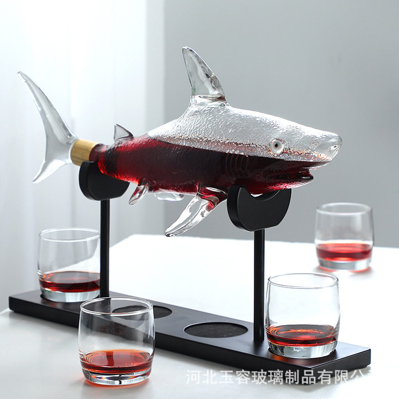 批发鲨鱼醒酒器套装鲨鱼醒酒器套装酒水醒酒器套装酒馆开业