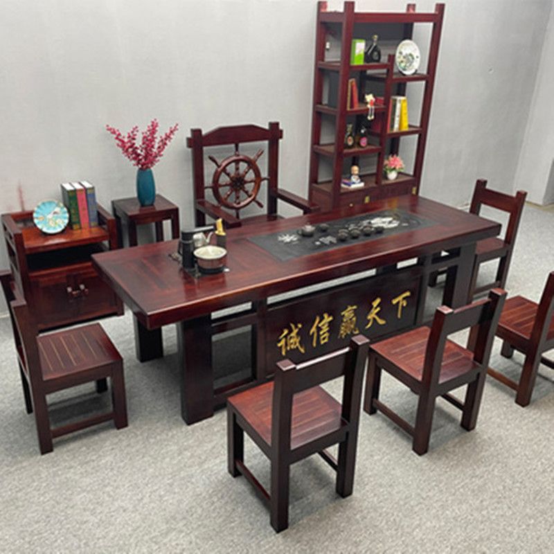 老船木茶桌椅组合实木茶桌茶具套装一体办公室泡茶台会客桌子
