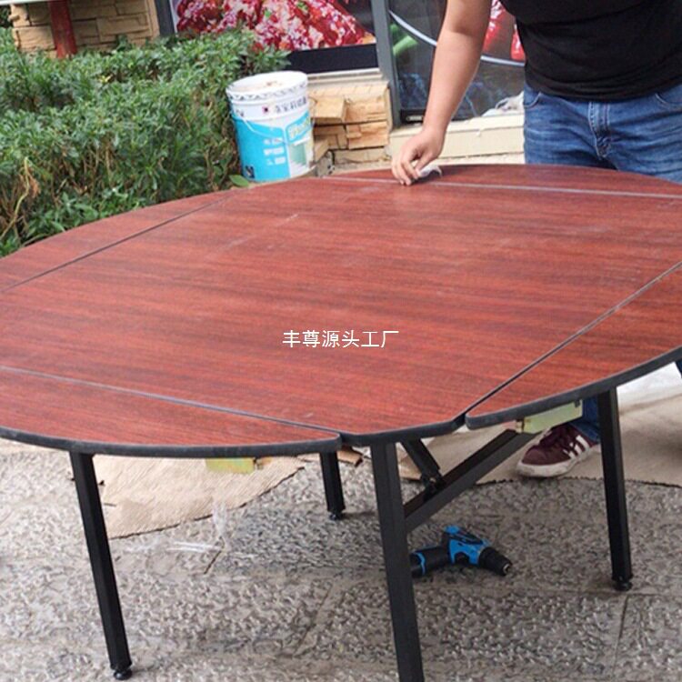 酒店餐桌椅四面折叠PVC防火板