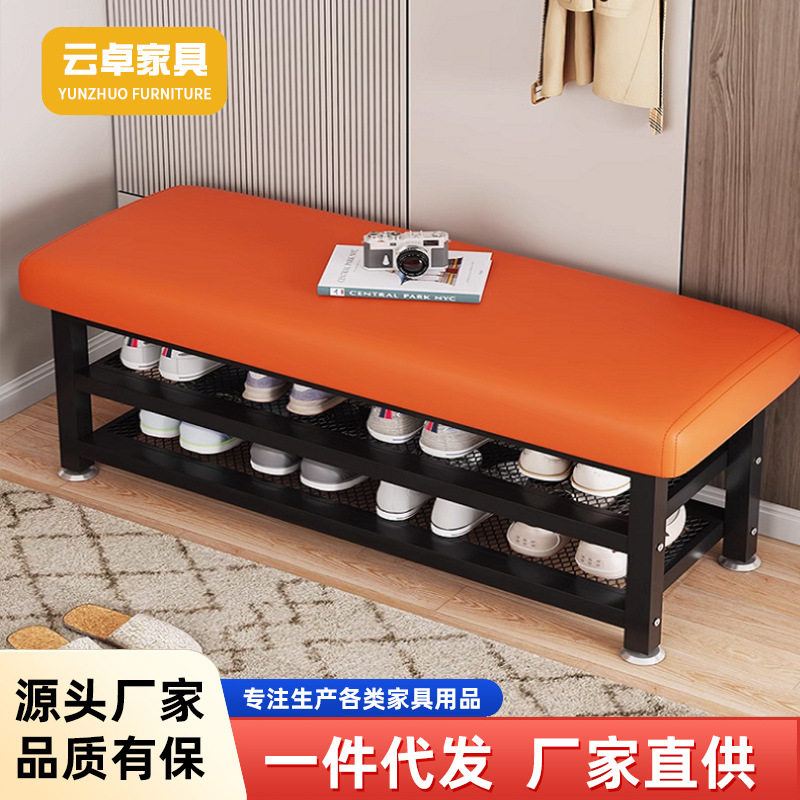 皮革换鞋凳可坐式鞋柜家用门口收纳长条凳穿鞋凳多色凳子门口收纳