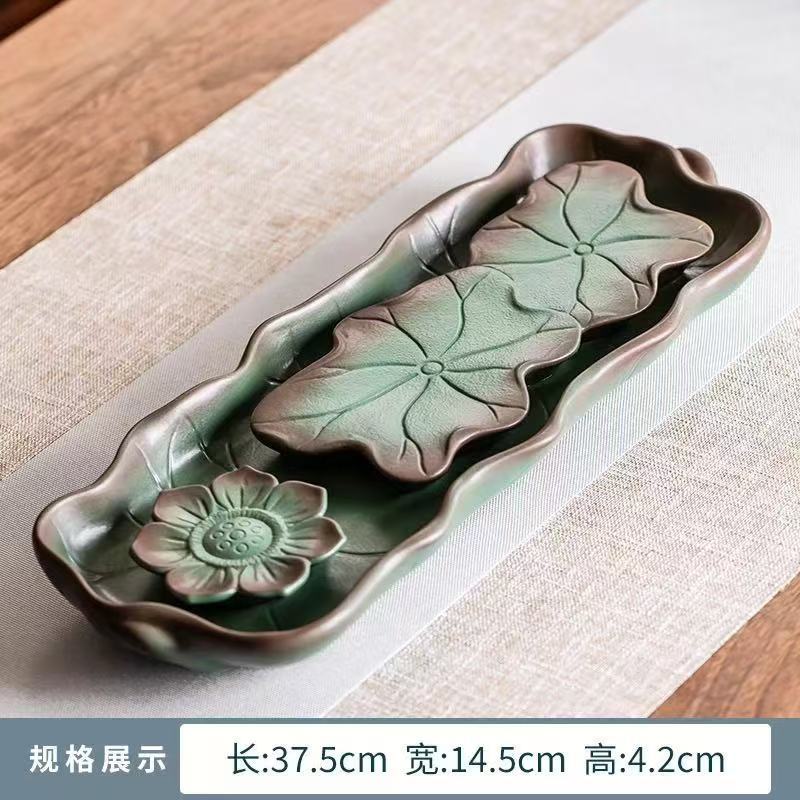中式复古茶盘干泡茶台陶瓷家用小茶台现代简约储水式带排水