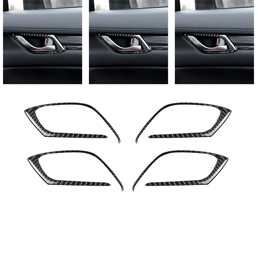 适用马自达mazda6 CX-9CX-5内门拉手汽车内饰碳纤维改装配件贴