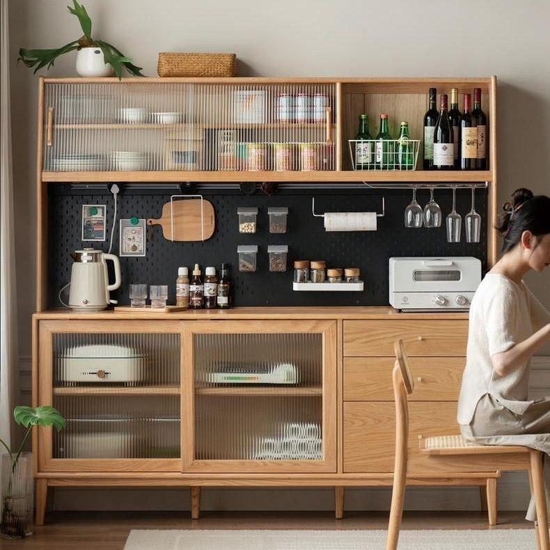 纯实木复古风客厅简约高档茶水柜家用靠墙收纳柜储物柜餐边柜