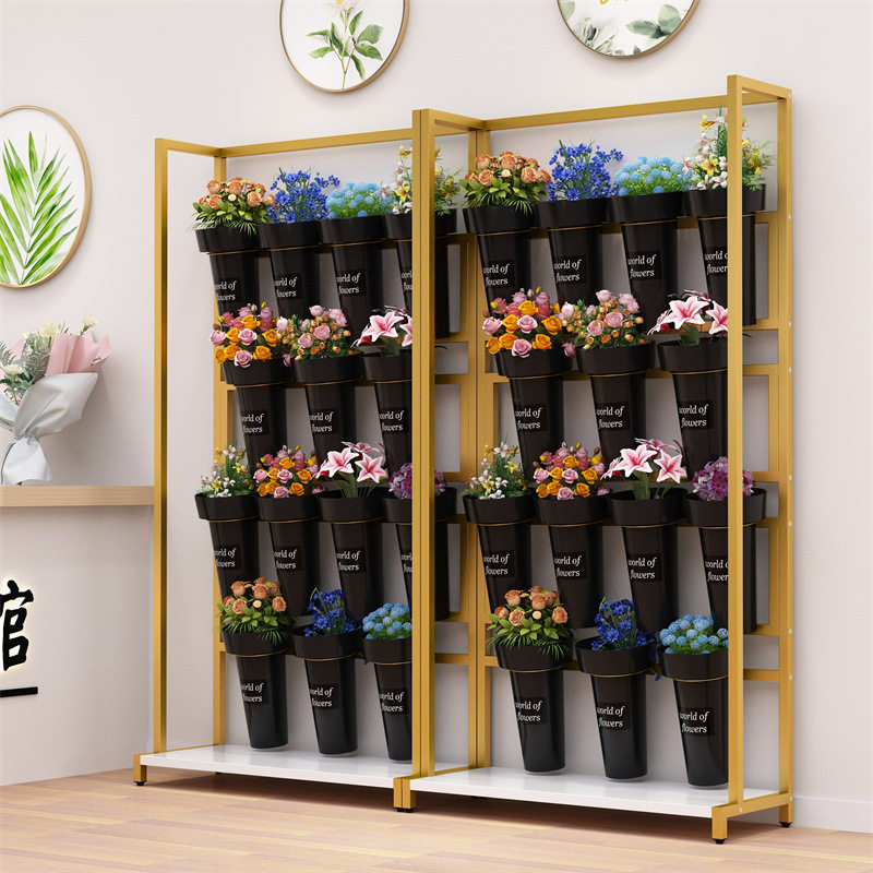 多层圆桶架铁艺鲜花架落地醒花桶阶梯花店花桶展示架省空间花卉架