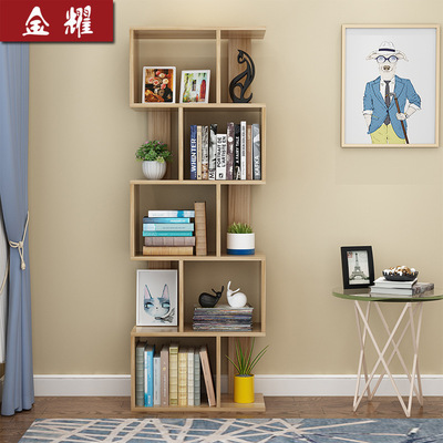 书架落地简约现代简易客厅树形置物架儿童学生实木组合创意小书柜