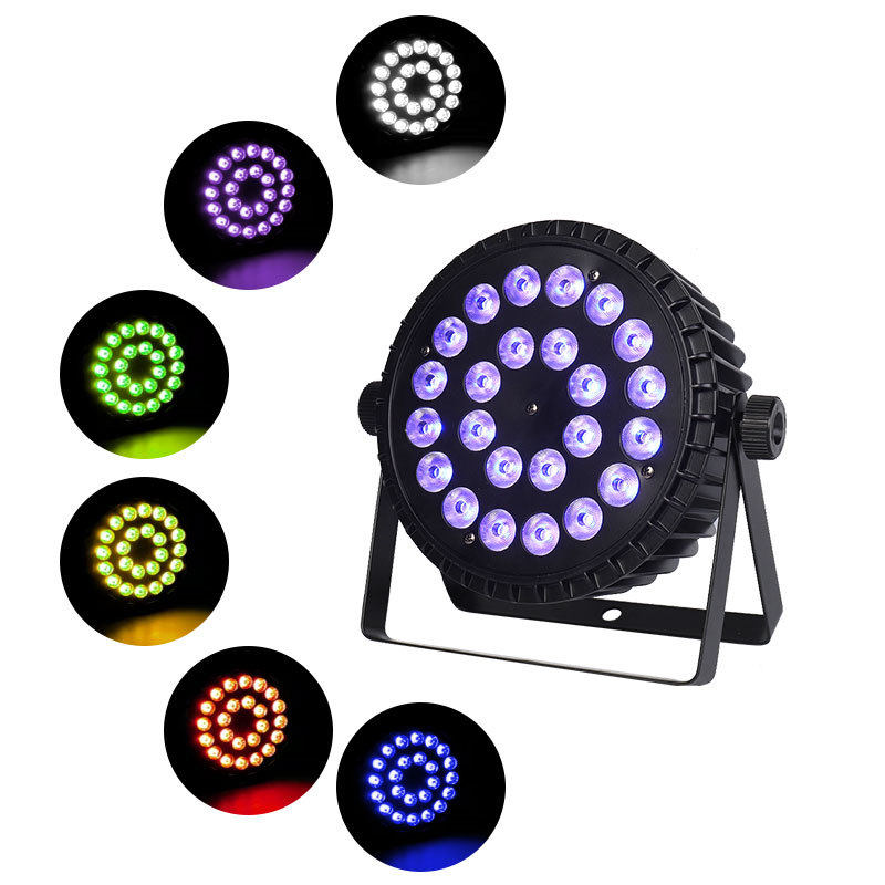 24颗全彩扁帕灯婚庆宴会厅舞蹈室染色氛围灯6合1闪光led灯舞台灯