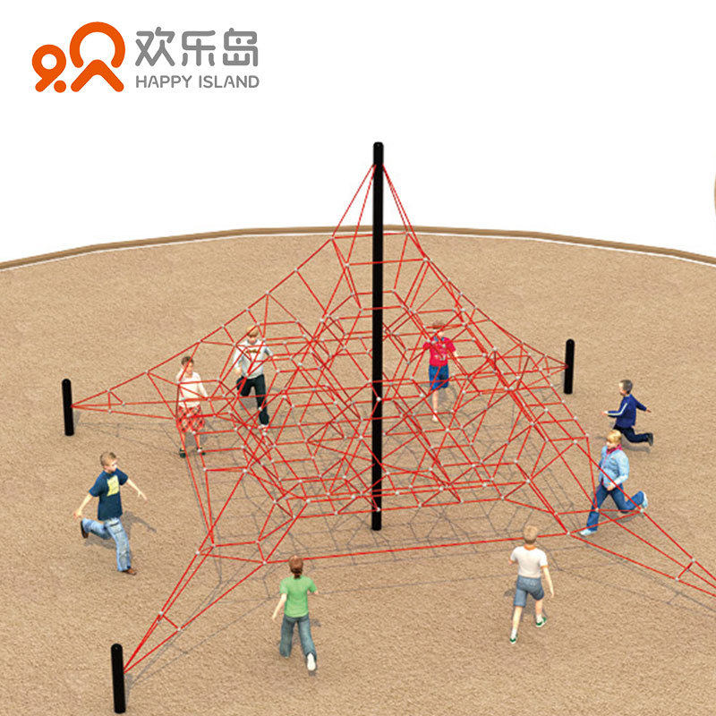 A型爬网户外游乐设备厂大型攀爬六股钢丝绳爬网景区公园儿童乐园