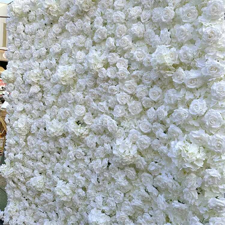 仿真花墙婚礼背景活动装饰用品拍摄道具商场橱窗绣球白玫瑰花墙