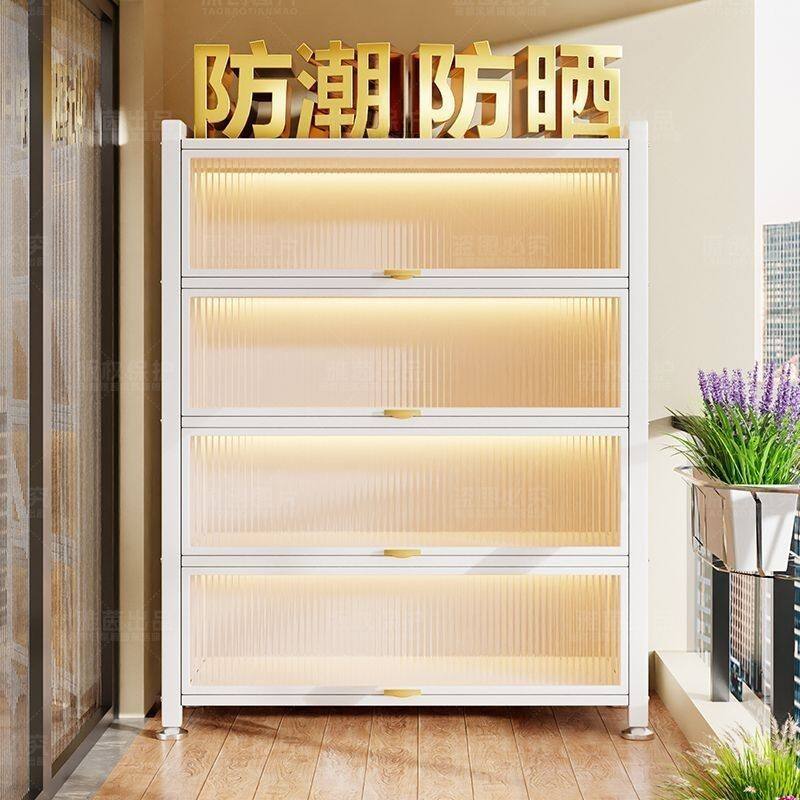 钢制鞋柜家用多层收纳柜加厚大容量鞋架新款室内入户防尘鞋柜玄关