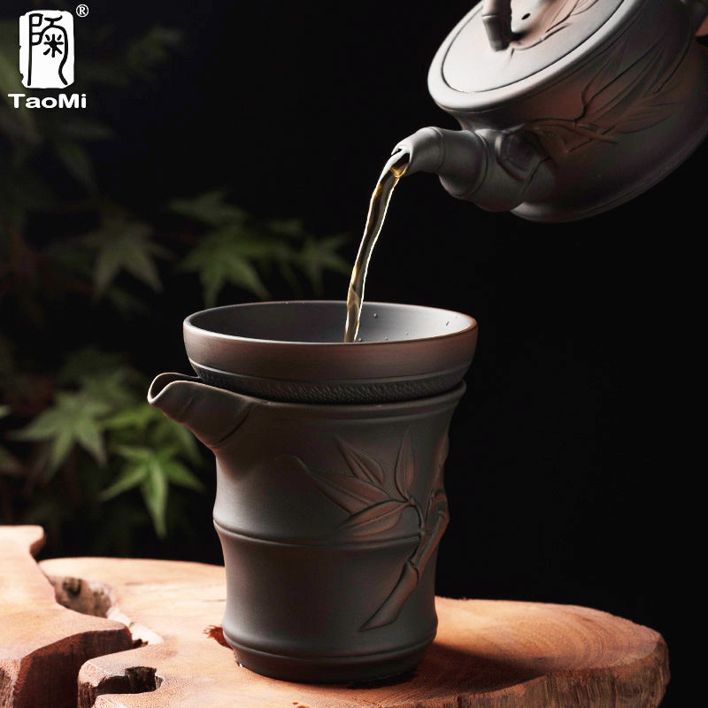 陶迷紫陶公道杯陶瓷紫砂高档公杯茶漏套装大号茶海家用分茶器