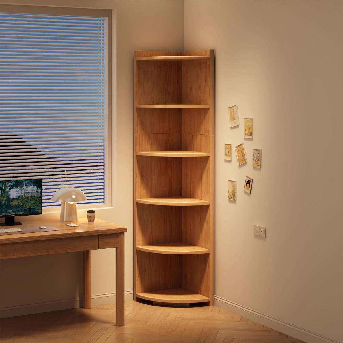 书架转角置物架转角柜书房拐角置物柜客厅卧室墙角落收纳展示架子