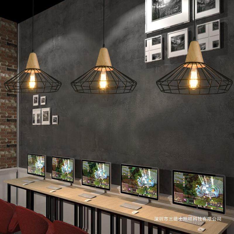 复古工业风吊灯北欧创意酒吧台火锅店个性餐厅咖啡厅水泥吊灯单头