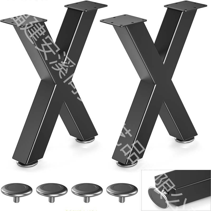 新品现代创意小号X型铁艺桌脚餐台餐厅五金 家具书桌餐桌金属桌腿