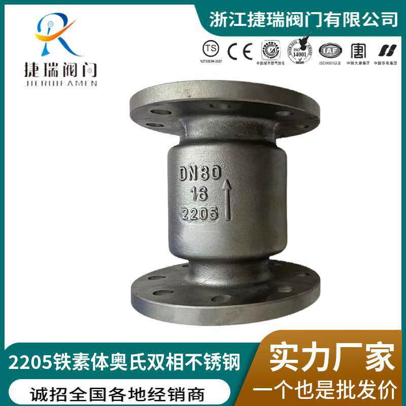 H44W国标2205铁素体奥氏不锈钢F51立式逆止阀升降式法兰止回阀