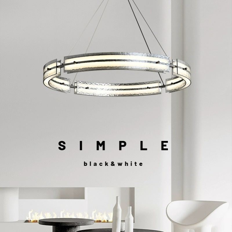 意式极简客厅吊灯现代简约北欧高端轻奢大气玻璃餐厅卧室圆形灯具