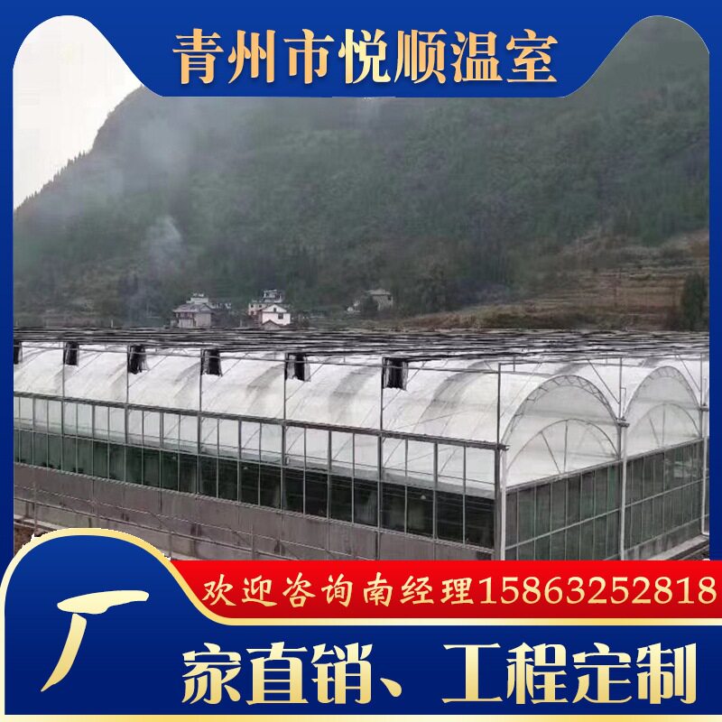 制作蔬菜水果暖棚薄膜连栋大棚骨架简易连体玻璃温室大棚工程建设