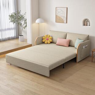 棉麻折叠沙发床两用小户型客厅坐卧一体伸缩储物阳台书房家用沙发