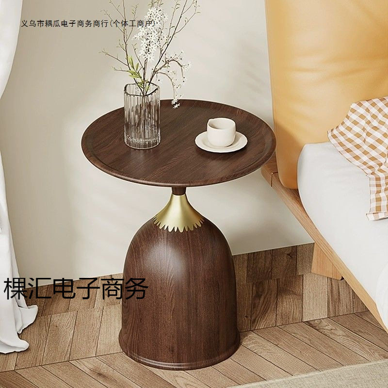 法式高档法式复古轻奢胡桃色茶几床头柜边几角几家用卧室客厅商