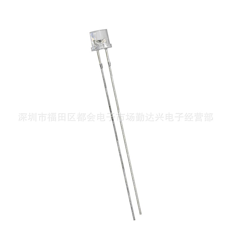 f5平头白发蓝5mm平头蓝光高亮短脚蓝色指示灯led灯珠发光二极管