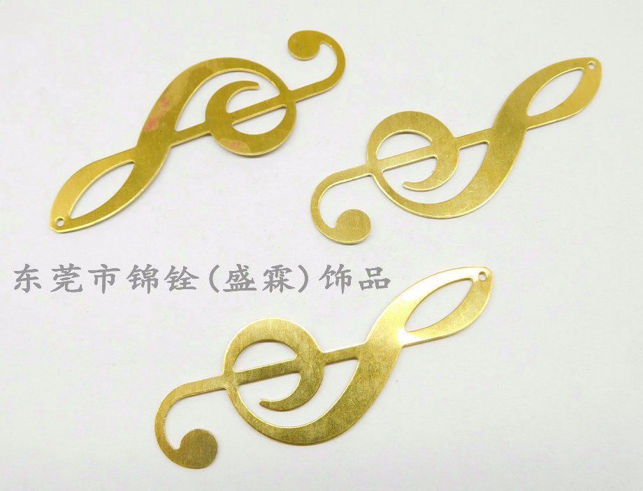 铜片音符吊片DIY金属配件精制通花片300