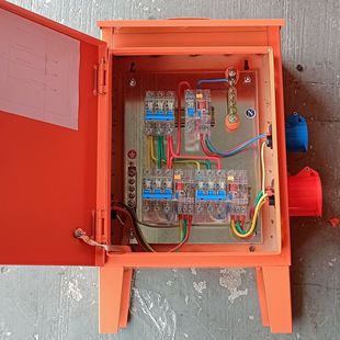 工地临时配电箱配电柜黄色桔红色冷轧钢成套手提箱移动配动箱防雨