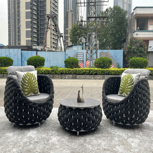 户外沙发庭院室外休闲酒店软装藤编家具别墅区防水创意家具藤沙发