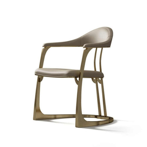 JUYI意式轻奢圈椅主人椅设计师椅子办公室书房主人位不锈钢茶桌椅