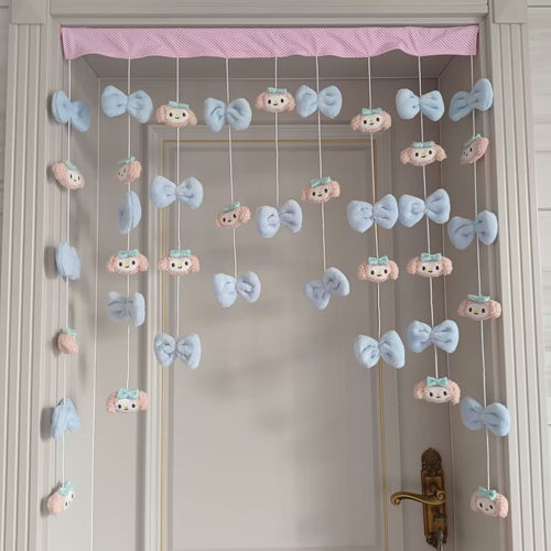 卧室美乐门帘客厅狗库隔断帘洛米蝴蝶结蒂半帘少女心蝴蝶结