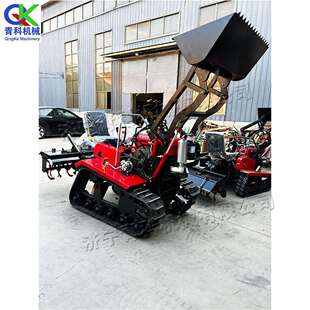 水田果园耕地微耕机乘坐式农用履带旋耕机履带松土开沟施肥机