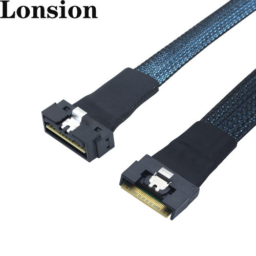 PCIE SlimSAS LP Low profile SFF-8654 8I转防斜插8654 8X连接线