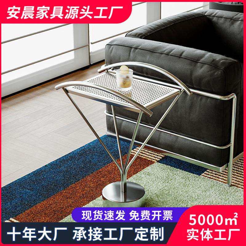 设计师款不锈钢小边几别墅客厅轻奢高级感小茶几简约创意沙发边几