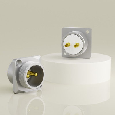 Monosaudio GM16G 纯铜镀金2芯航空公座发烧电源连接插头端子插头