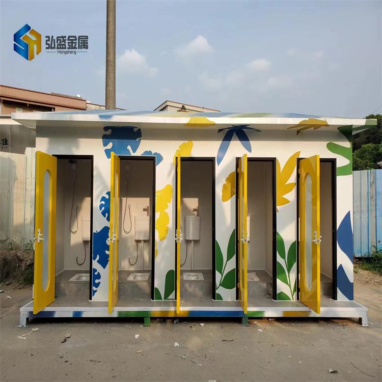 旅游区公共厕所带淋浴房移动厕所五连体蹲位带蹲位彩绘厕所