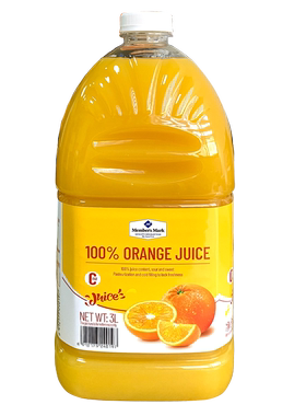Member'sMark会员超市橙汁3L大瓶装果汁饮料百分百无添加2L苹果汁