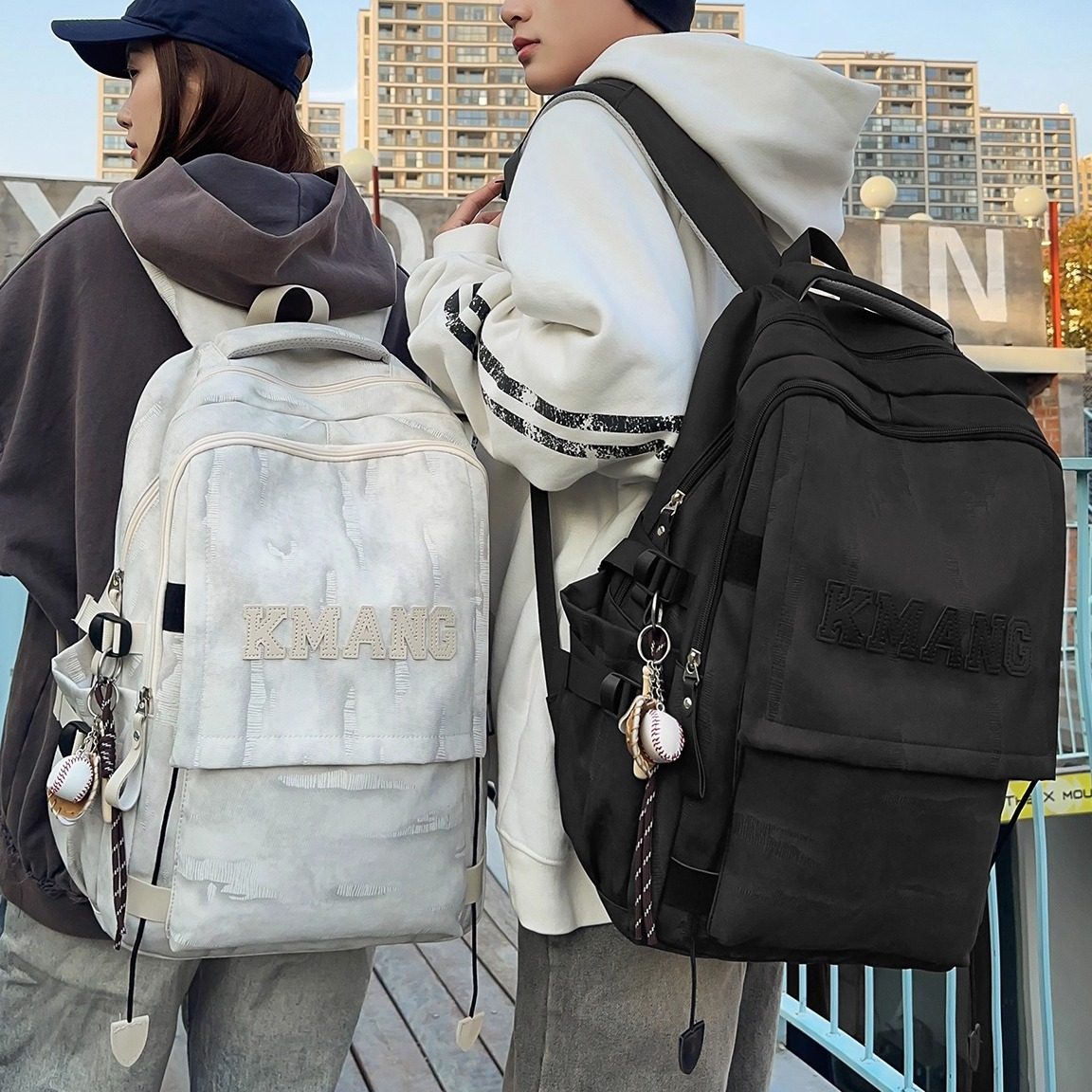 潮流双肩包男女初中生大学生书包