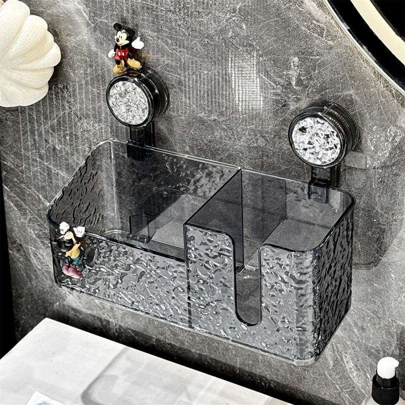 浴室洗脸巾收纳盒吸盘壁挂式免打孔高级感纸巾盒废弃擦脸巾置物架