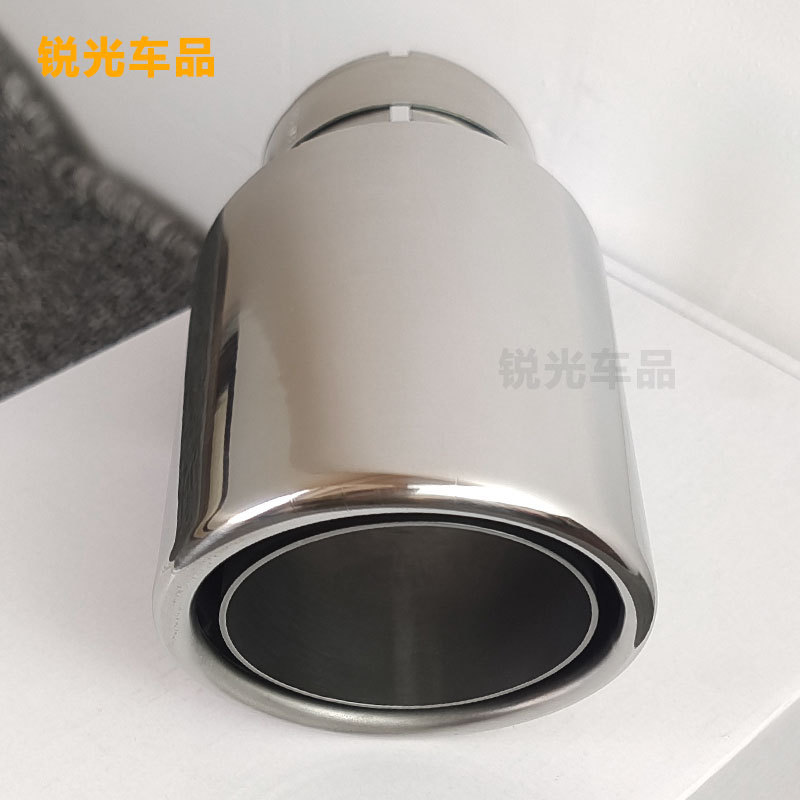 汽车装饰改装通用不锈钢排气管尾喉尾管斜口单层卷边+单层直边双