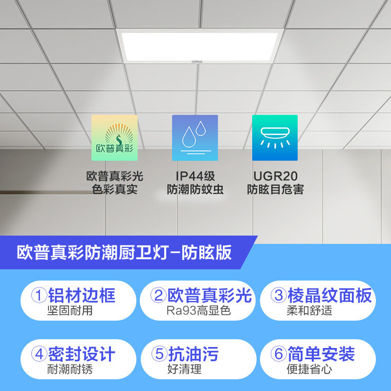 厨房300*300x600LED吊顶灯具照明灯厨卫铝扣板集成嵌入式2026