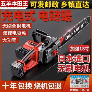大功率家用小型电链锯手持锯木柴16寸伐木锯 进口锂电池电锯充电式