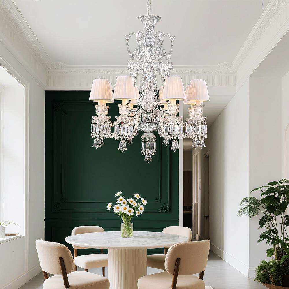 欧式水晶吊灯法式客厅灯现代简约餐厅灯奢华大气卧室复式楼别墅灯
