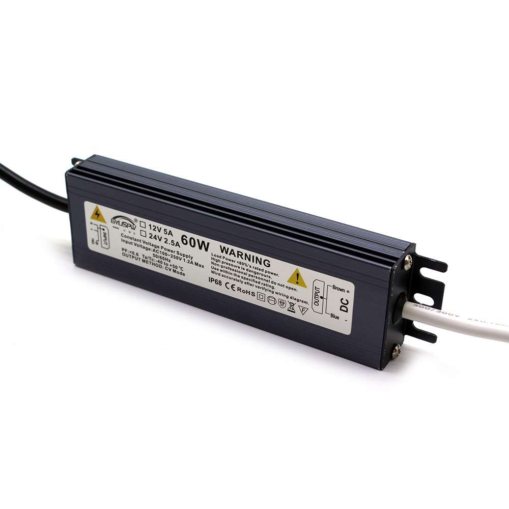 厂家直销24V60W户外防水开关电源LED灯条模组洗墙灯IP67直流驱动