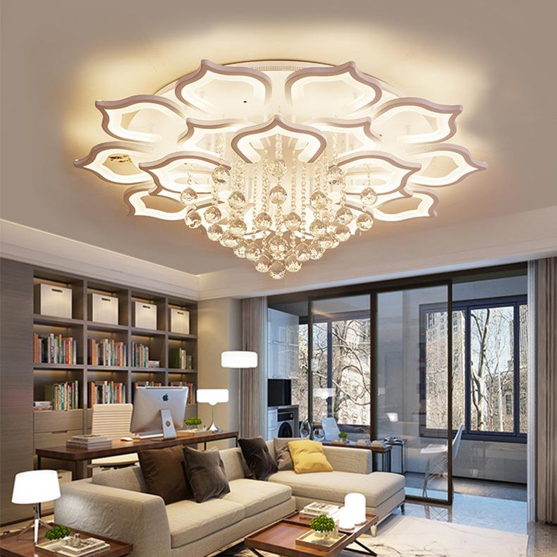 led客厅吸顶灯 后现代简约智能大气创意花形餐厅大厅三色卧室灯具