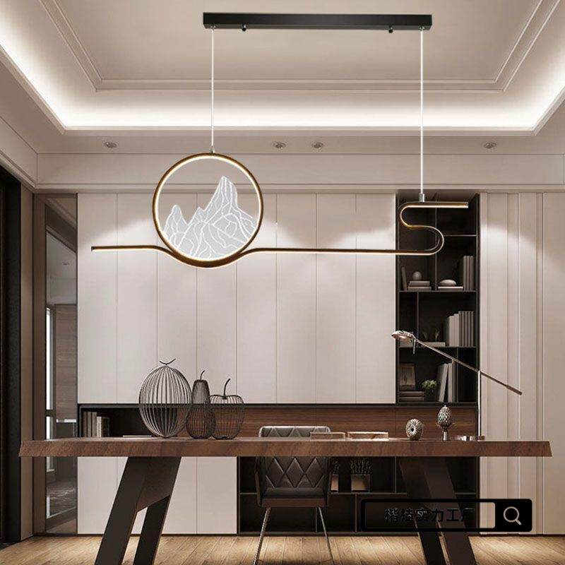 2021款新中式茶室吊灯 餐厅前台装饰灯中国风创意假山设计师灯