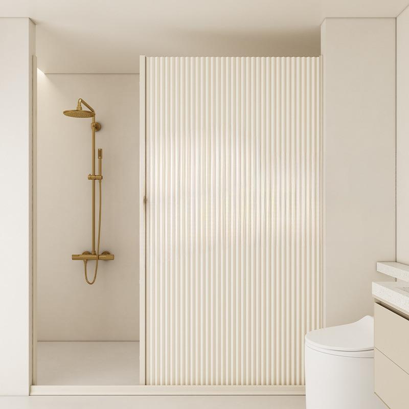 隐形浴帘隔断帘防水高档淋浴帘套装免打孔折叠挂帘卫生间干湿分离