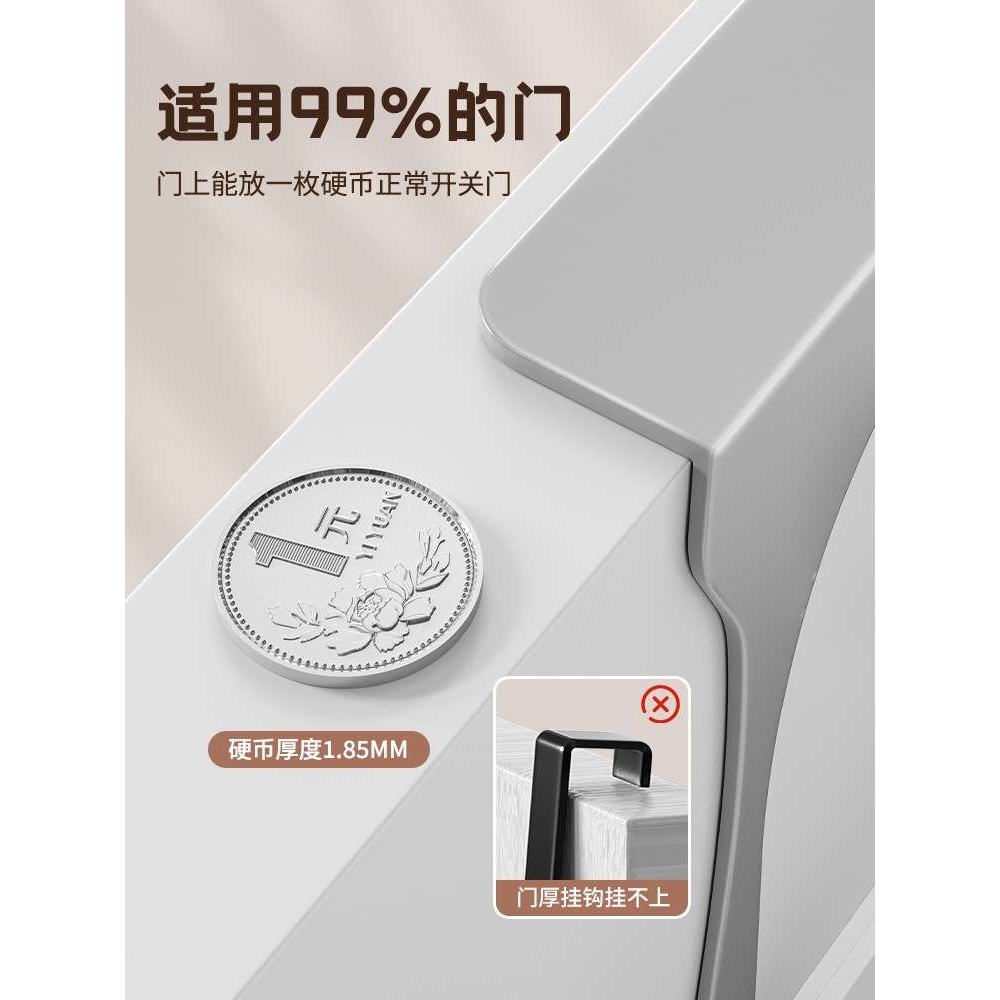 门后挂钩免打孔门背式收纳衣帽钩卧室浴室挂衣架衣物无痕置物